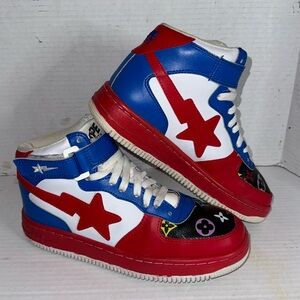 Bathing Ape Bapesta Foot Soldier High Top Sneakers Mens 6 women’s 8